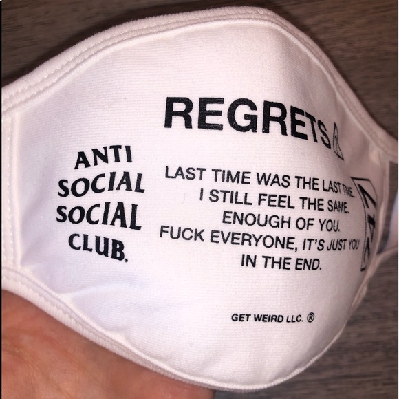 Anti Social Social Club -White Mask NWT - Picture 2 of 3